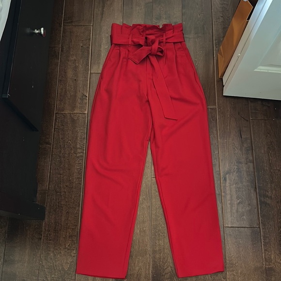 High waisted tie belt trousers - Picture 1 of 5
